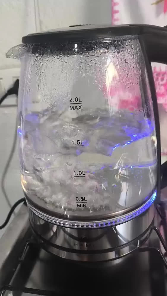 foto de Chaleira Elétrica De Vidro Jarra 2l 1000w Desligamento Automático 110v