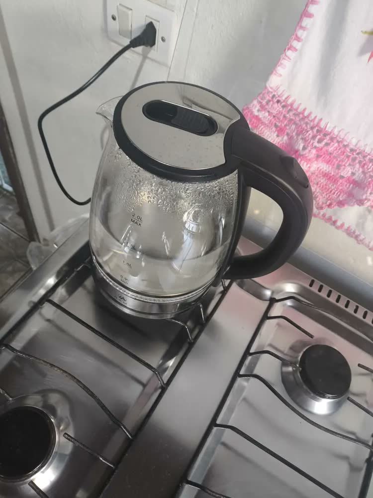 foto de Chaleira Elétrica De Vidro Jarra 2l 1000w Desligamento Automático 110v