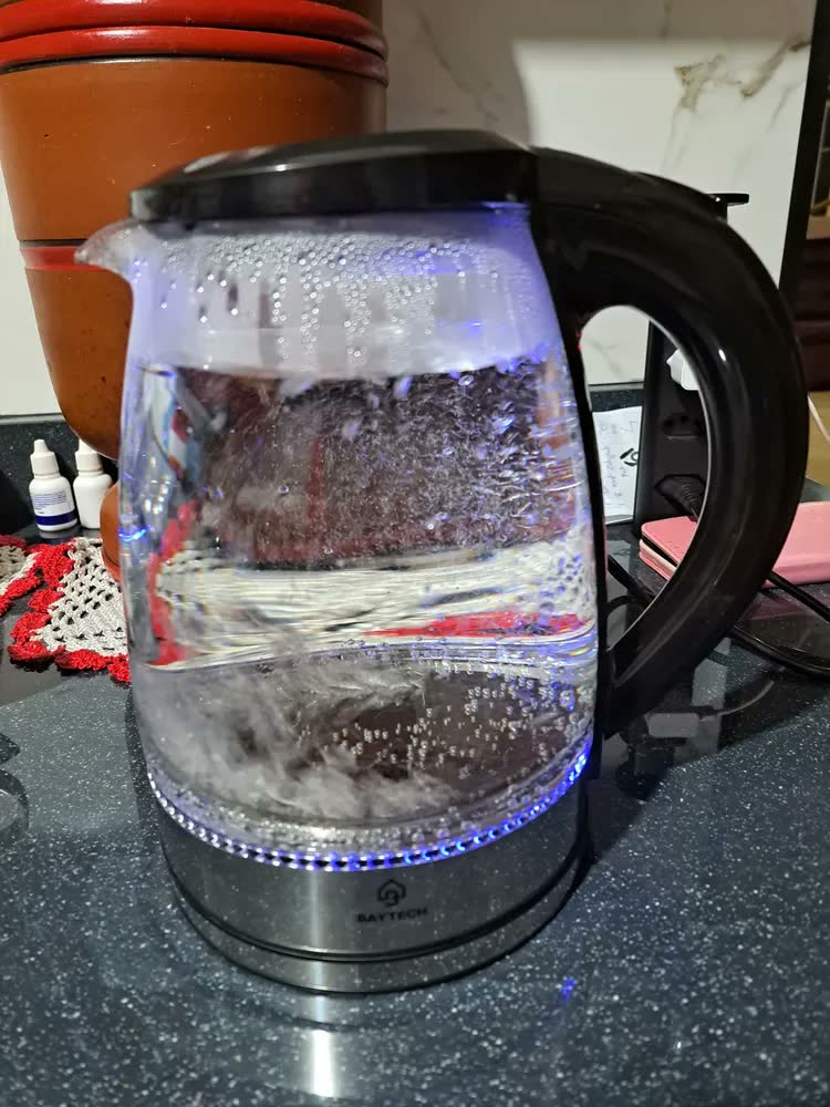 foto de Chaleira Elétrica De Vidro Jarra 2l 1000w Desligamento Automático 110v