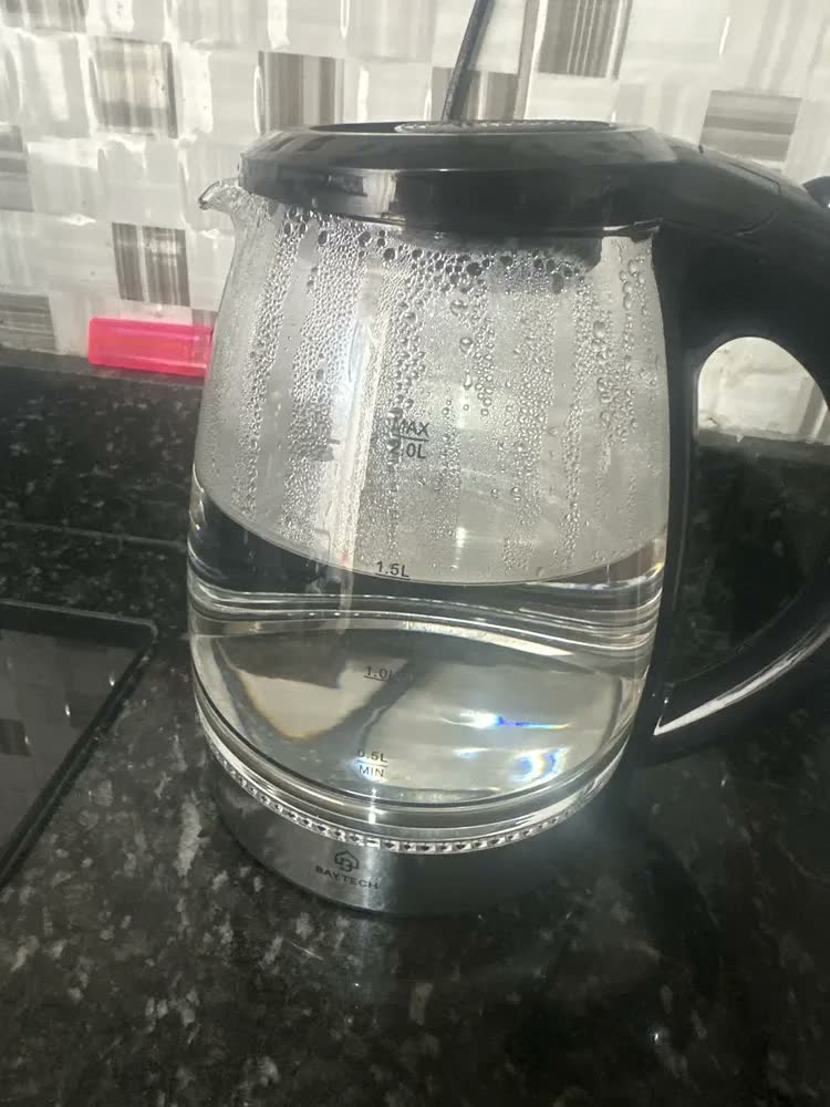 foto de Chaleira Elétrica De Vidro Jarra 2l 1000w Desligamento Automático 110v