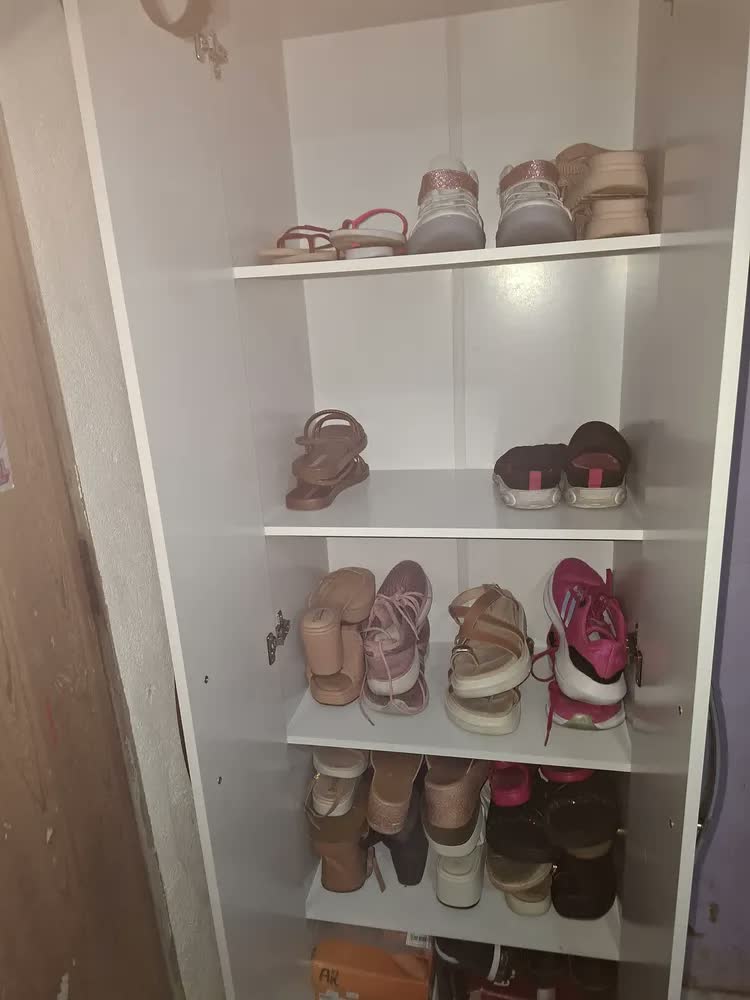 foto de Sapateira Organizador Calcados Objetos 5 Prateleiras Armário Cinza
