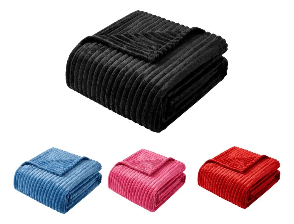 Manta Cobertor Queen 2,20x2,40m Microfibra Soft Canelada