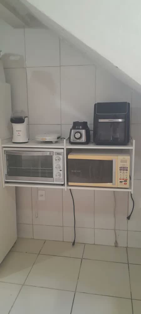 foto de Prateleira Industrial Tripla 120x40x84 Suporte Metal para Micro-ondas