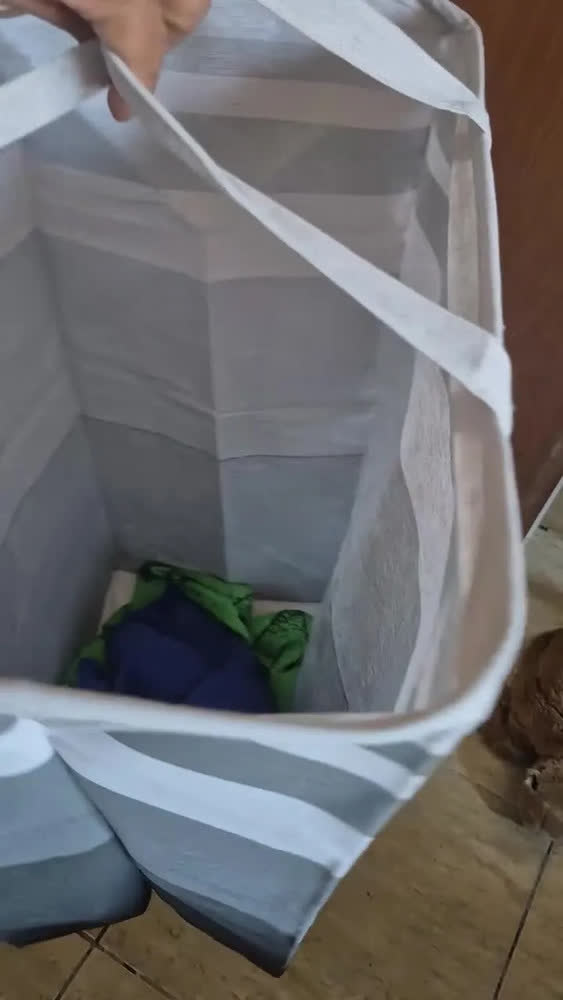 foto de Kit 2 Cesto De Roupa Suja Grande Dobrável Para Banheiro 72l