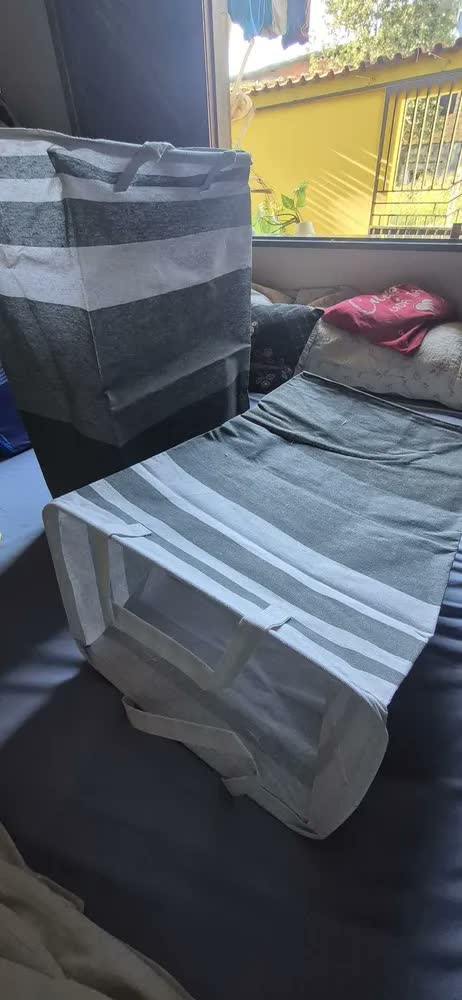 foto de Kit 2 Cesto De Roupa Suja Grande Dobrável Para Banheiro 72l