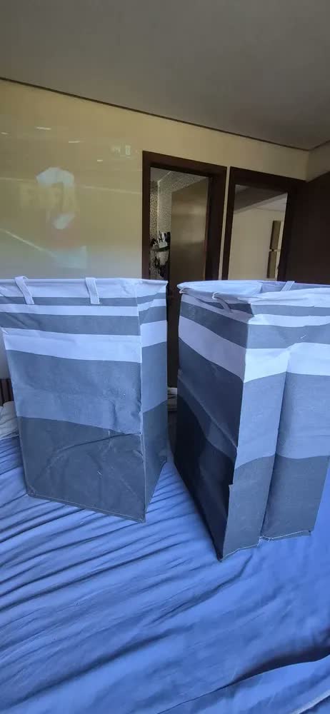 foto de Kit 2 Cesto De Roupa Suja Grande Dobrável Para Banheiro 72l