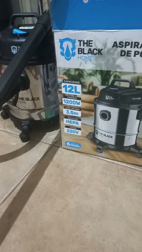 foto de Aspirador De Pó E Água Inox Turbo 12 Litros 1200w Com Soprador E Bico Extratora Multiuso Tbac120 The Black Tools