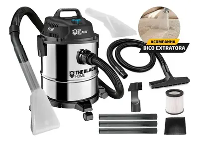 foto de Aspirador De Pó E Água Inox Turbo 12 Litros 1200w Com Soprador E Bico Extratora Multiuso Tbac120 The Black Tools
