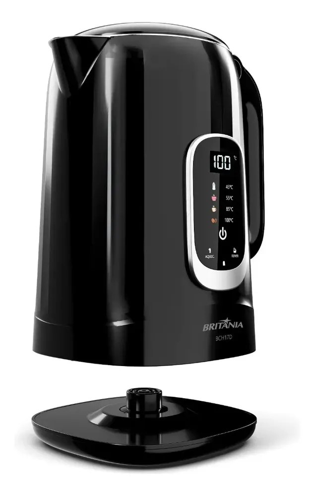 Chaleira Elétrica Britânia 1,7l Painel Touch Preta Bch17d Preto