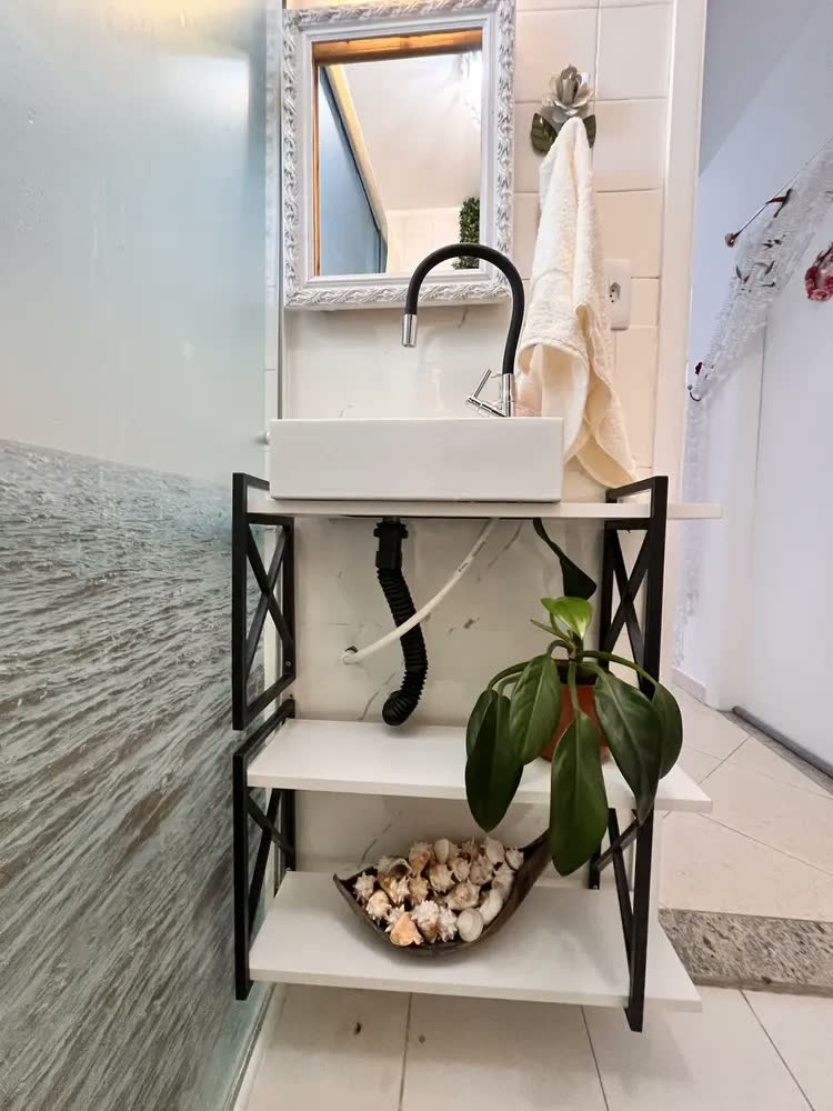 foto de Prateleira Estilo Industrial X Decorativa Minimalista 60x23 Preto