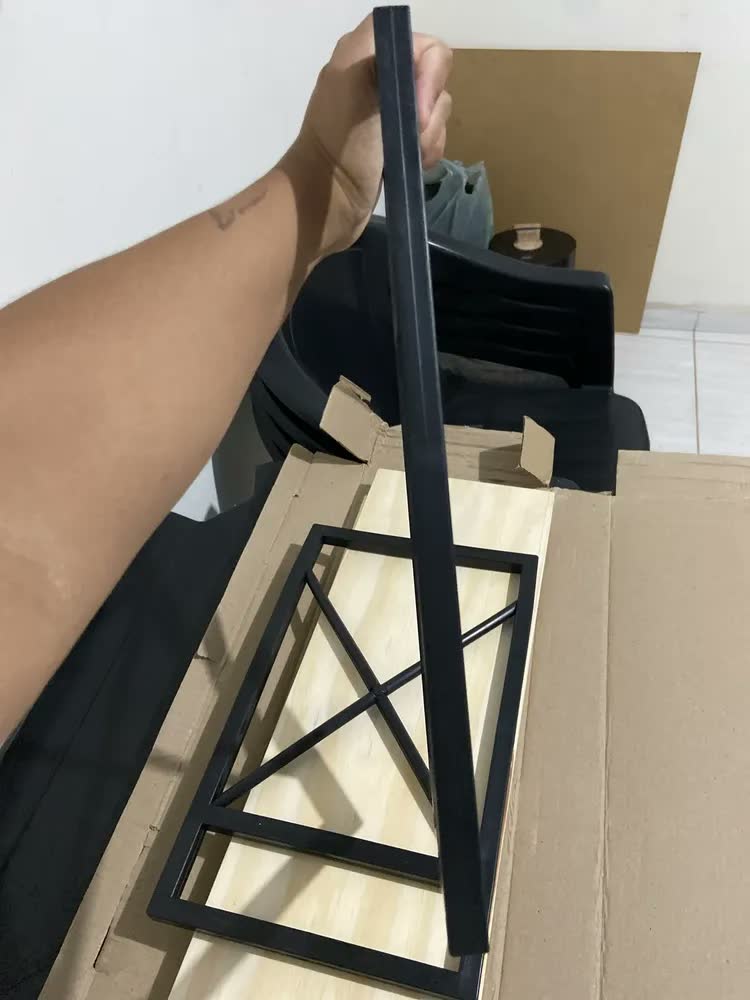 foto de Prateleira Estilo Industrial X Decorativa Minimalista 60x23 Preto