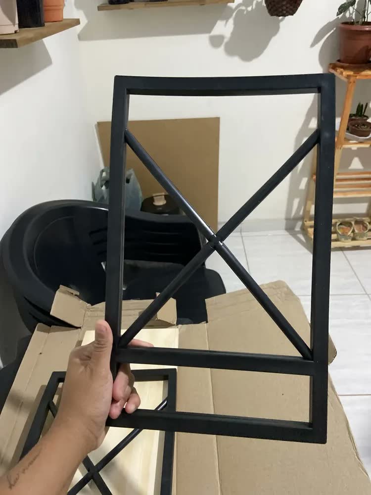 foto de Prateleira Estilo Industrial X Decorativa Minimalista 60x23 Preto