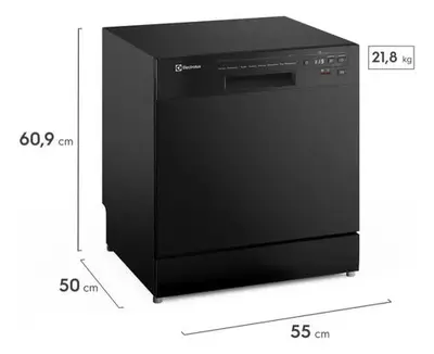 foto de Lava-louça Electrolux 8 Serviços Lava E Seca 50 Min (lp08e) Preto