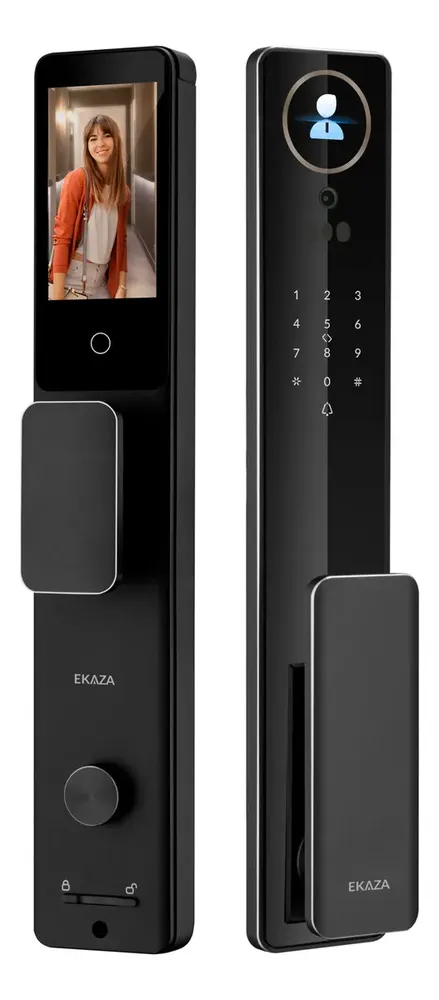 Fechadura Digital Inteligente Metálica Wifi Ekaza Vega Com Reconhecimento Facial Senha Cartão App E Chave