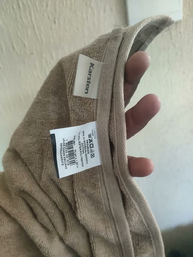foto de Toalha De Banho Karsten Provence 100% Algodão Barra Jacquard Cor Branco 01/8
