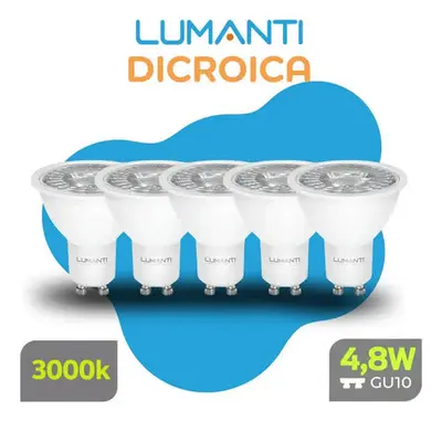 foto de Kit Lâmpada Led Dicroica Spot Arandela Mr16 Gu10 Luminária Branco-quente - 3000k
