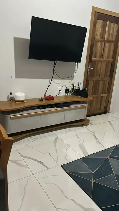 foto de Rack Para Tv De 75 Polegadas Guarapari Naturalle/off White