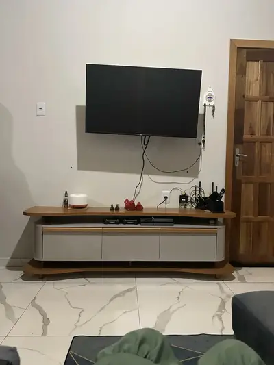 foto de Rack Para Tv De 75 Polegadas Guarapari Naturalle/off White