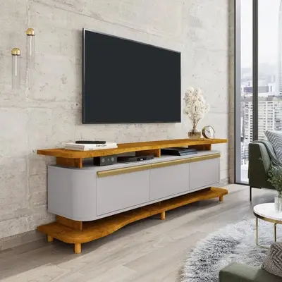 foto de Rack Para Tv De 75 Polegadas Guarapari Naturalle/off White