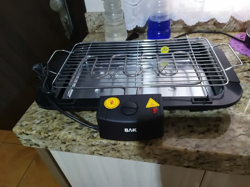 foto de Churrasqueira Elétrica Grande Steak Grill Para Apartamento 220v Sem Fumaça Preto - Aero Home