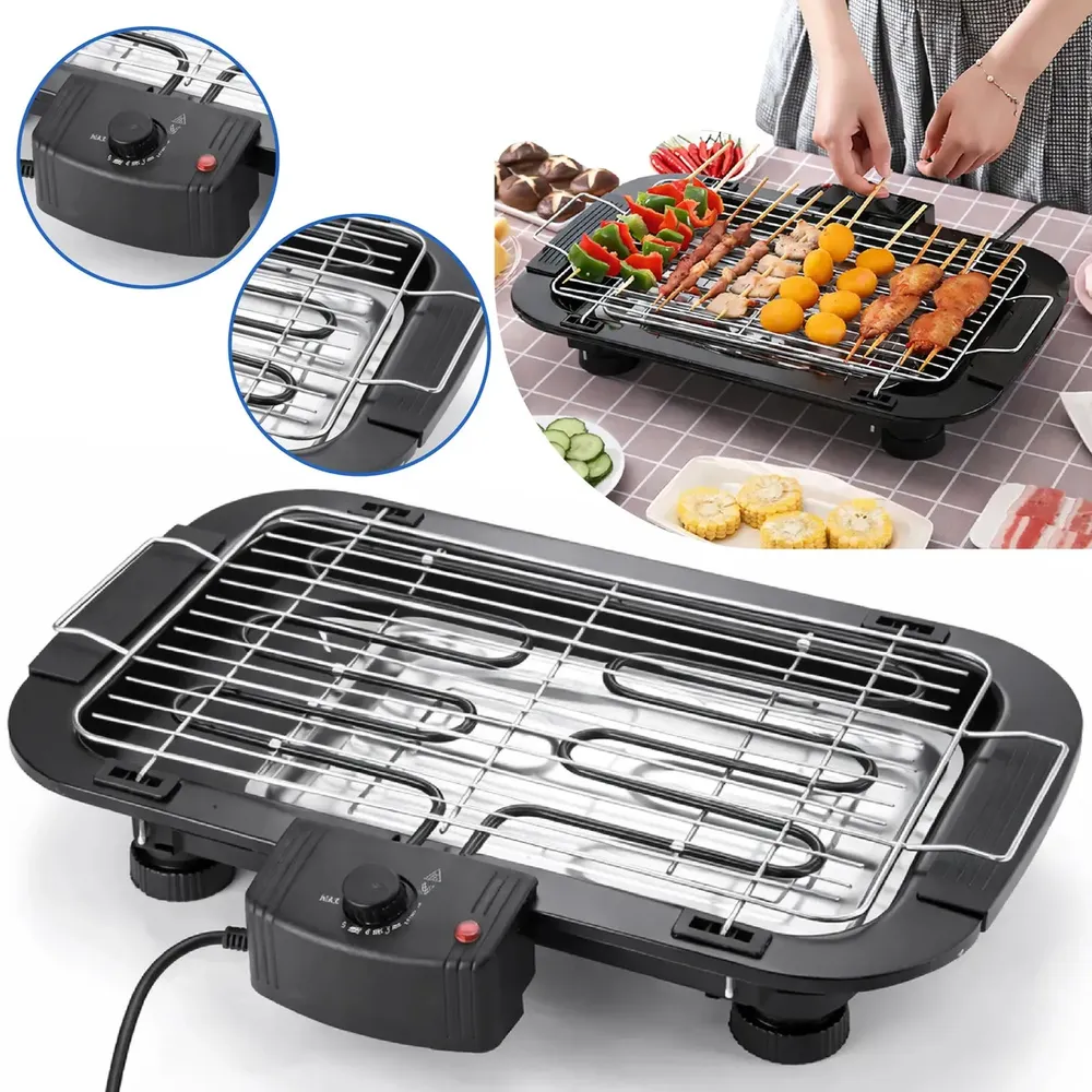 foto de Churrasqueira Elétrica Grande Steak Grill Para Apartamento 220v Sem Fumaça Preto - Aero Home