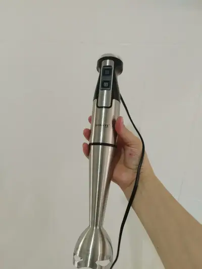 foto de Mixer De Mão Inox 1000w Elétrico 2 Velocidades Profissional Cinza Liquidificador de Mão Vertical Portátil Triturador de Alimentos para Sopa Vitamina Papinha Molho Shake Batedor Mão Livre Cozinha