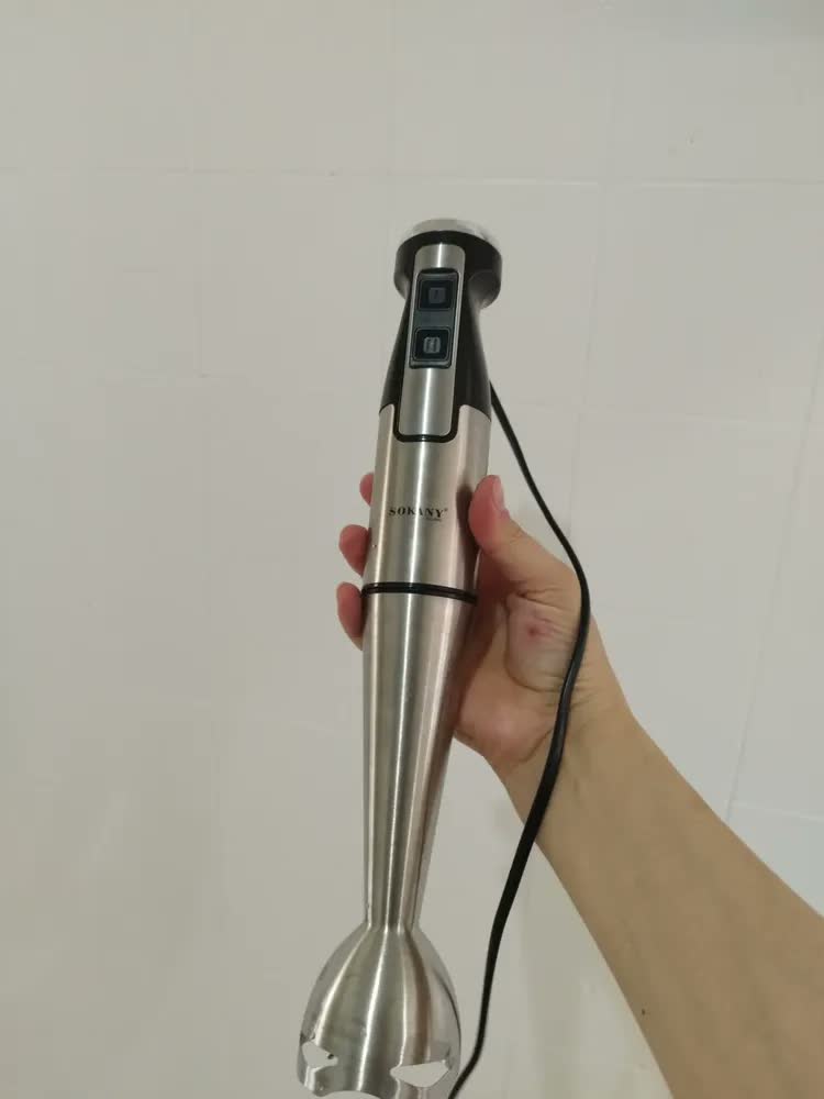 foto de Mixer De Mão Inox 1000w Elétrico 2 Velocidades Profissional Cinza Liquidificador de Mão Vertical Portátil Triturador de Alimentos para Sopa Vitamina Papinha Molho Shake Batedor Mão Livre Cozinha