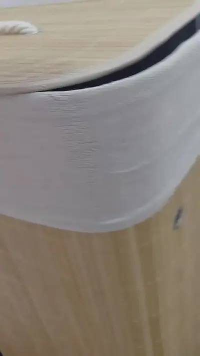foto de Cesto De Roupa Suja Em Bambu 72l Retangular Dobravel Tampa E Alça Reforçada Pítia