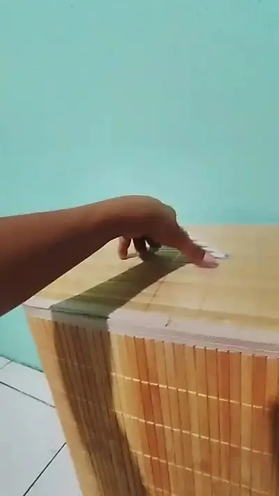 foto de Cesto De Roupa Suja Em Bambu 72l Retangular Dobravel Tampa E Alça Reforçada Pítia