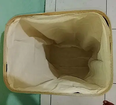 foto de Cesto De Roupa Suja Em Bambu 72l Retangular Dobravel Tampa E Alça Reforçada Pítia
