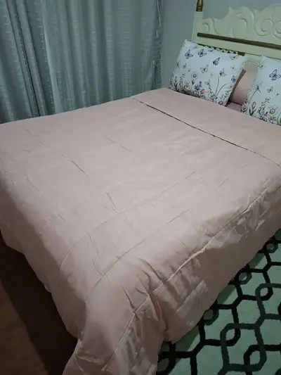 foto de Edredom Casal Queen Micropercal 400 Fios Cama Kit Conforto Branco Liso