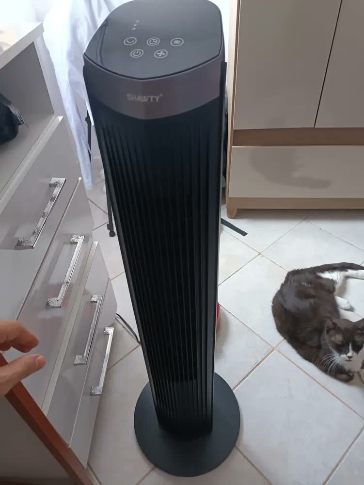 foto de Ventilador de Torre Shawty Silencioso Com Controle Remoto e Oscilação de 90°