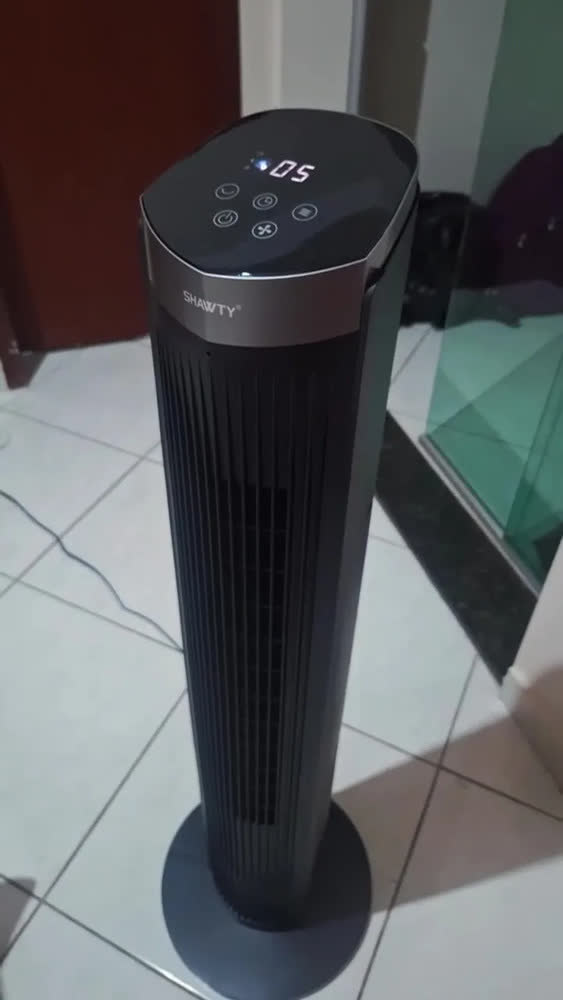 foto de Ventilador de Torre Shawty Silencioso Com Controle Remoto e Oscilação de 90°