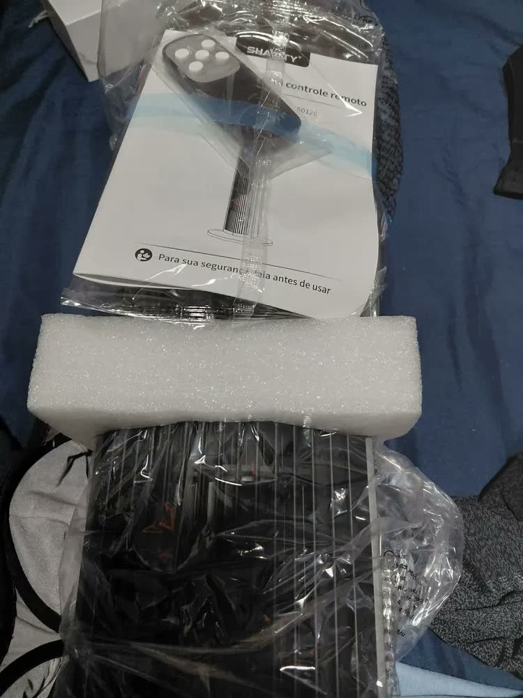 foto de Shawty Ventilador De Torre Silencioso Com Controle Remoto Oscilação 90° De 3 Velocidades Timer De 12h Para Sala De Estar,quarto E Escritório