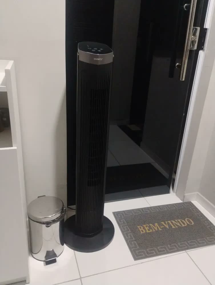foto de Shawty Ventilador De Torre Silencioso Com Controle Remoto Oscilação 90° De 3 Velocidades Timer De 12h Para Sala De Estar,quarto E Escritório