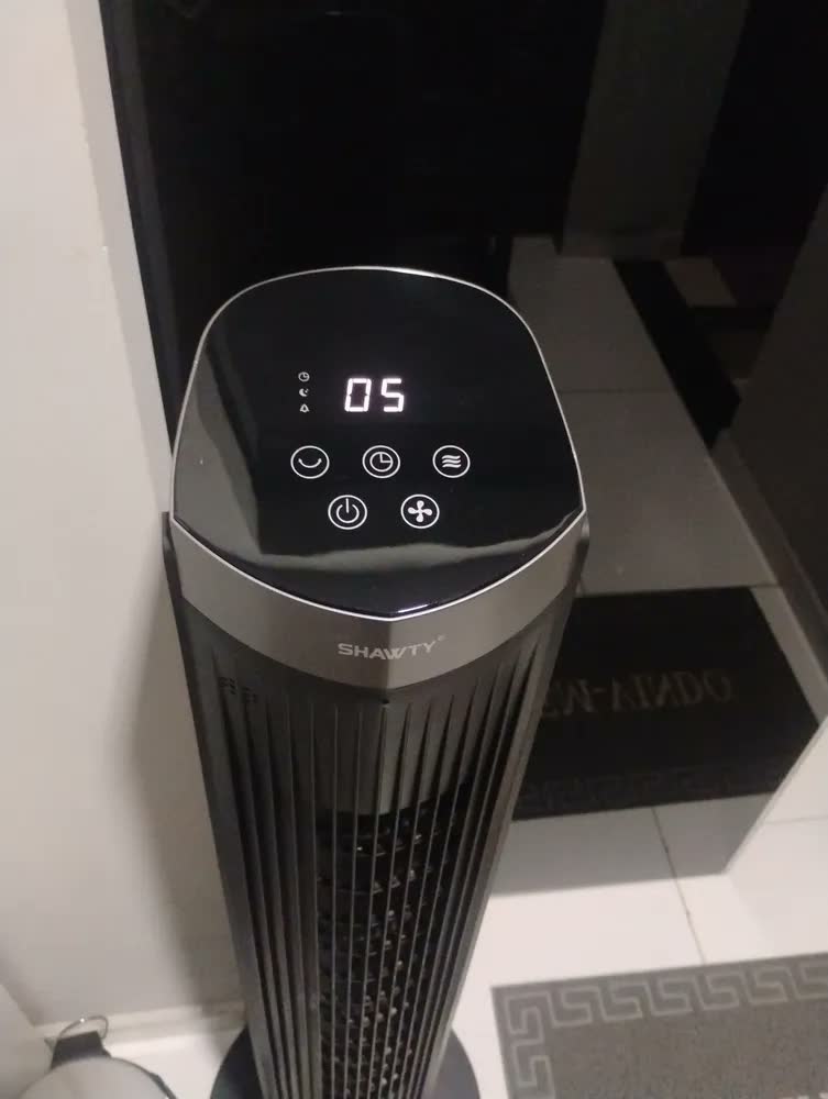 foto de Shawty Ventilador De Torre Silencioso Com Controle Remoto Oscilação 90° De 3 Velocidades Timer De 12h Para Sala De Estar,quarto E Escritório