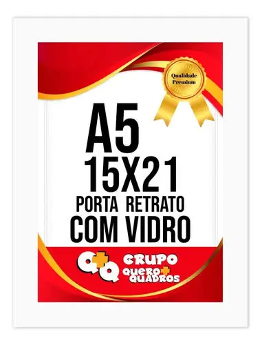 foto de Kit 4 Porta Retrato 15x21 Moldura Laqueada Fosco Vidro Comum Cor Branco