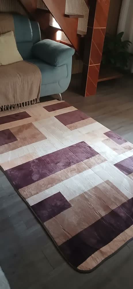 foto de Tapete 200x140 Para Sala E Quarto Aveludado Tabaco Linhas 2 M 1.4 M Tabaco Linhas