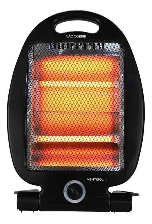 Aquecedor Elétrico Quartzo Doméstico 800w Ventisol Preto