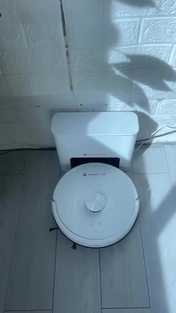 foto de Aspirador Robô Kuanttum X10 Com Base Autolimpeza para Pó e Mapeamento Laser
