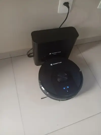 foto de Aspirador Robô Kuanttum X10 Com Base Autolimpeza para Pó e Mapeamento Laser