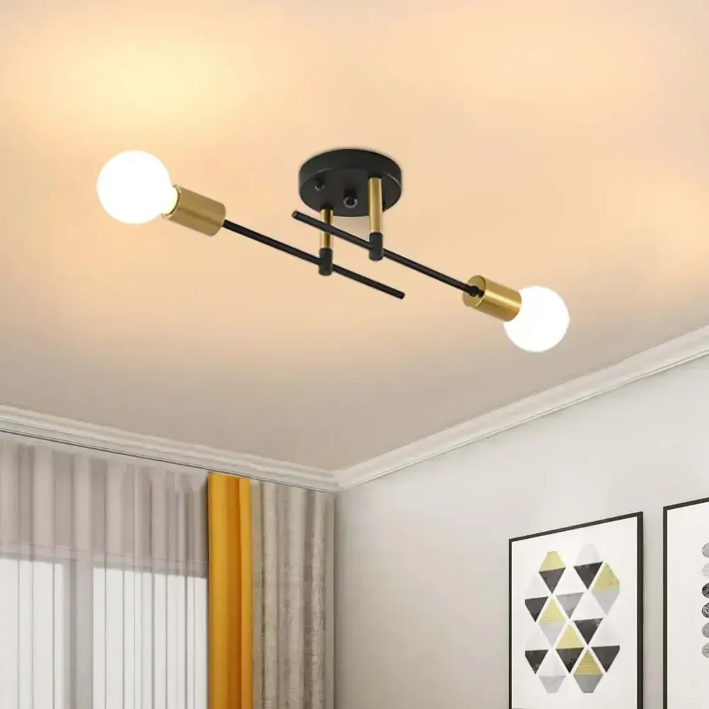 Lâmpada De Teto Decorativa Moderna Com Duas Cabeças