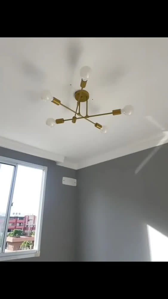 foto de Luminária Lustre Teto Moderno Pendente Para Sala 6 Lâmpadas