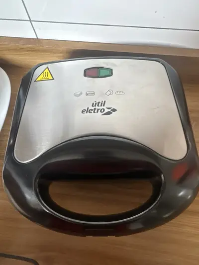 foto de Sanduicheira Elétrica Luxe Grill 2 Em 1 Antiaderente Multiuso Compacta 750w Inox 110v Ex Decor