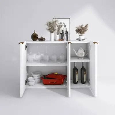 foto de Armário Multiuso Buffet Branco Elegante Branco