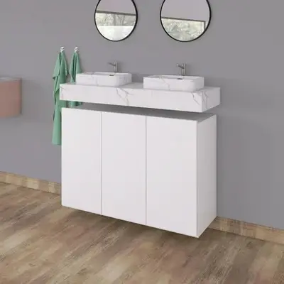 foto de Armário Multiuso Buffet Branco Elegante Branco
