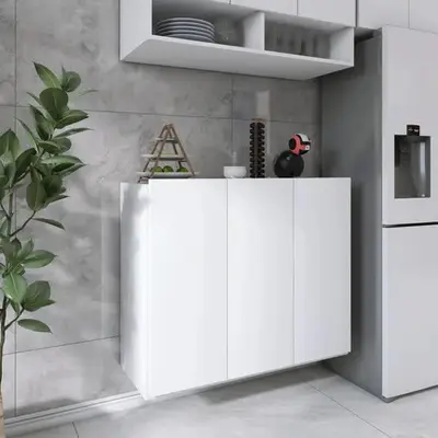 foto de Armário Multiuso Buffet Branco Elegante Branco
