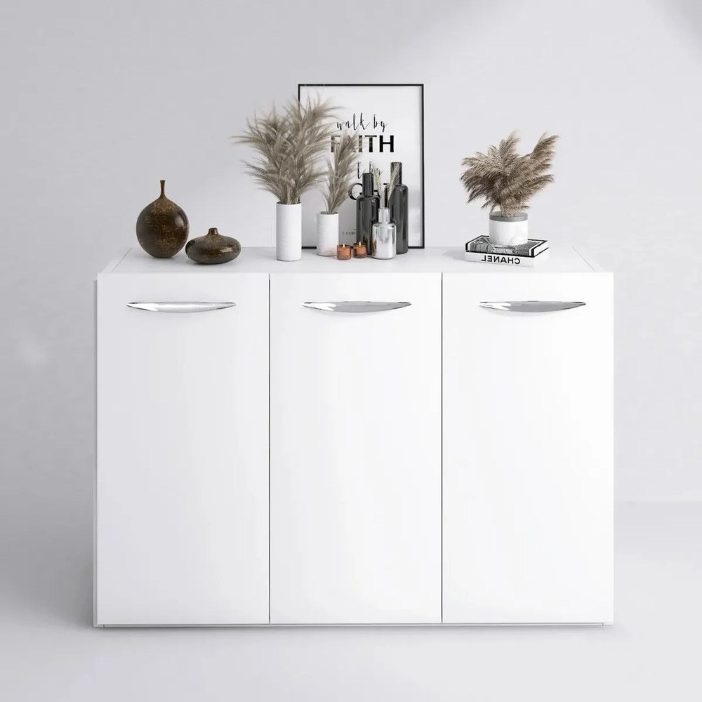 Armário Multiuso Buffet Branco Elegante Branco