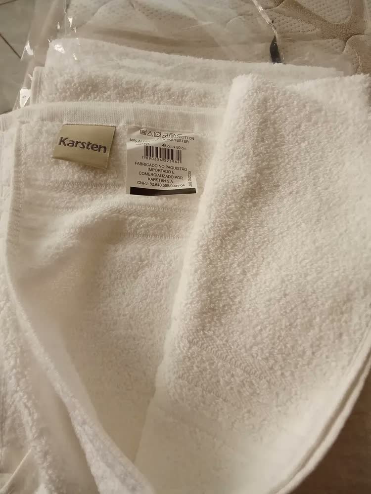 foto de Kit 5 Toalhas De Rosto Onix 400 Gr Hotelaria Premium Karsten Branco Lisa