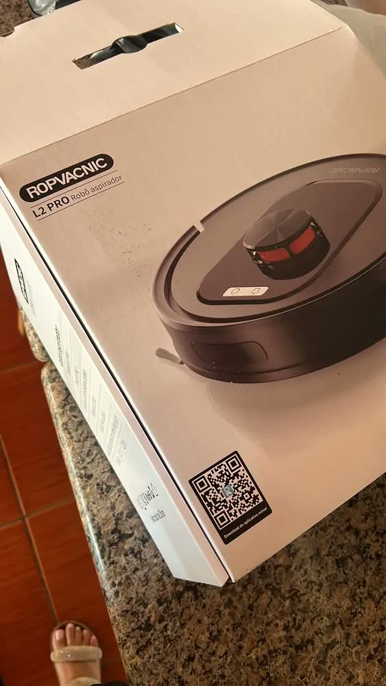 foto de Robô Aspirador De Pó Ropvacnic L2 Pro Estação Automático Wi-fi De Passa Pano Mapeamento Com Base Cor Preto